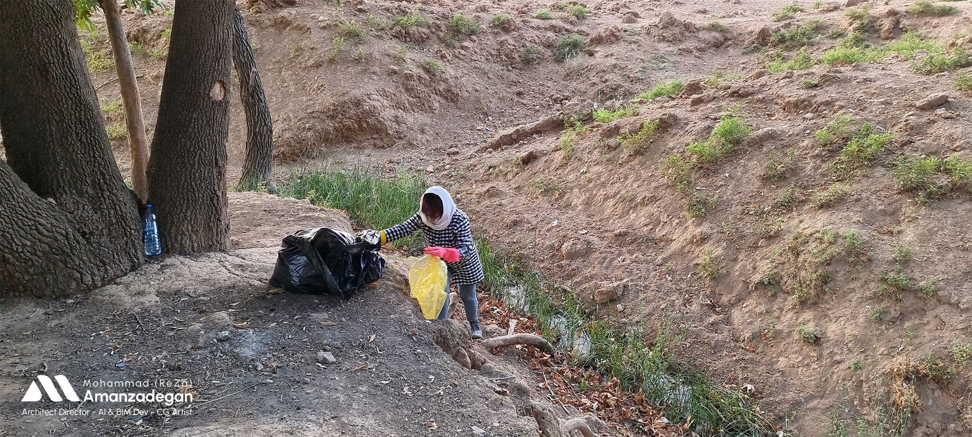 Cleaning nature in Shiraz Mansourabad with Mohammad (Reza) Amanzadegan