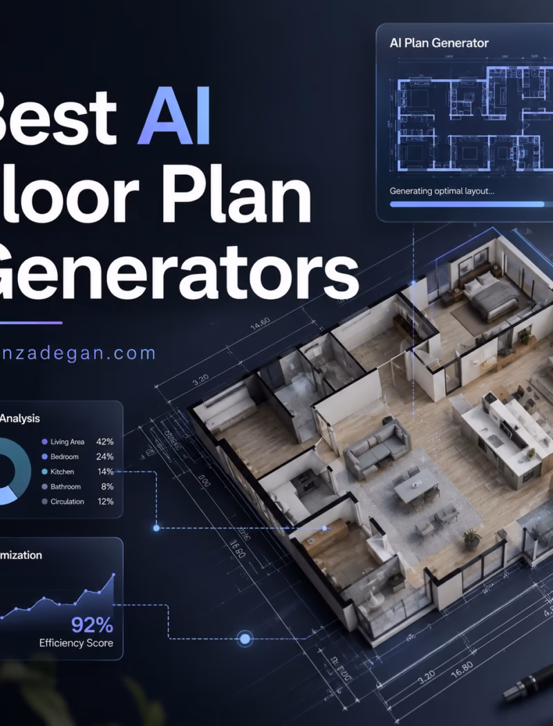 Architect using an AI floor plan generator with multiple apartment layouts and spatial presets on a digital interface